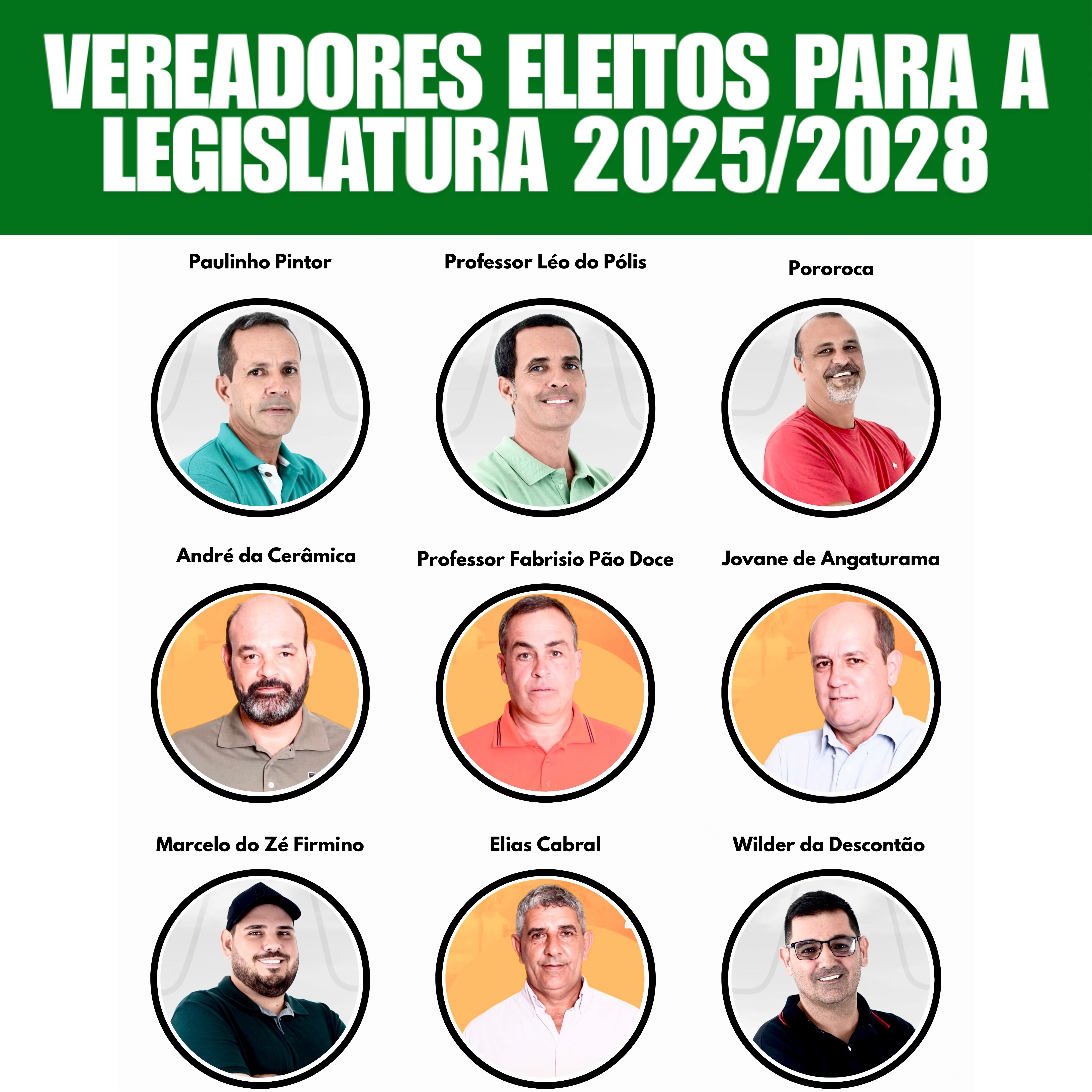 VEREADORES ELEITOS PARA A LEGISLATURA 2025/2028